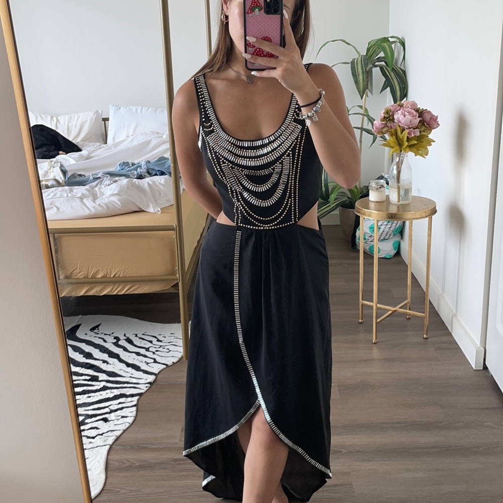 Cutout Rhinestone Bebe Dress ♡